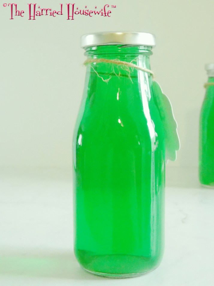 Homemade Bottles of Creme de Menthe